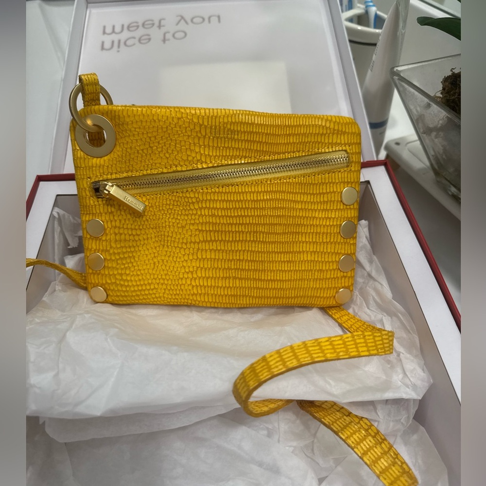 Hammitt Yellow Textured Crossbody Bag with Metallic Accents - Picture 2 of 4